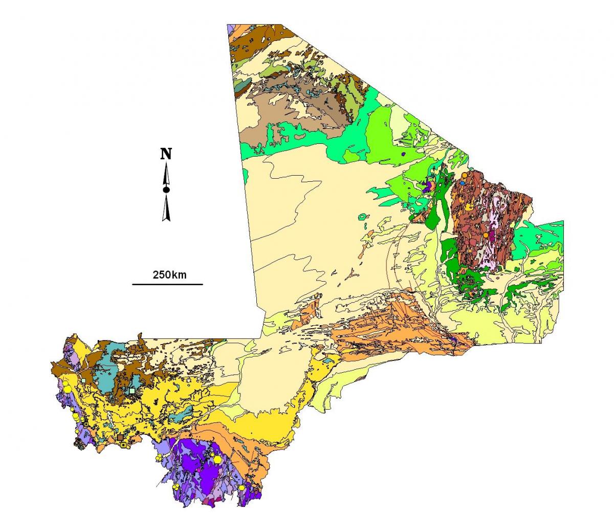 Карта золотих копалень в Малі