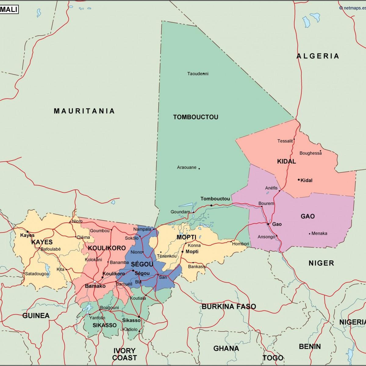 Карта політичних Малі